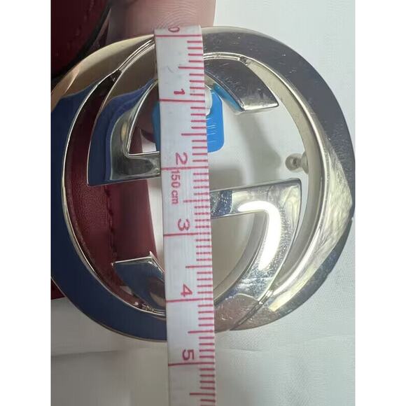 100% Authentic New Gucci Leather Belt Size 95 Red
